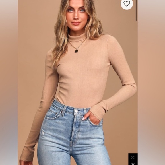 Lulus Tops - Lulu's Nude ribbed body suit
